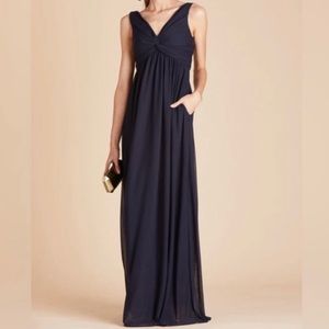 Birdy Grey Lianna Navy Mesh Sleeveless Bridesmaid Formal Dress Size S